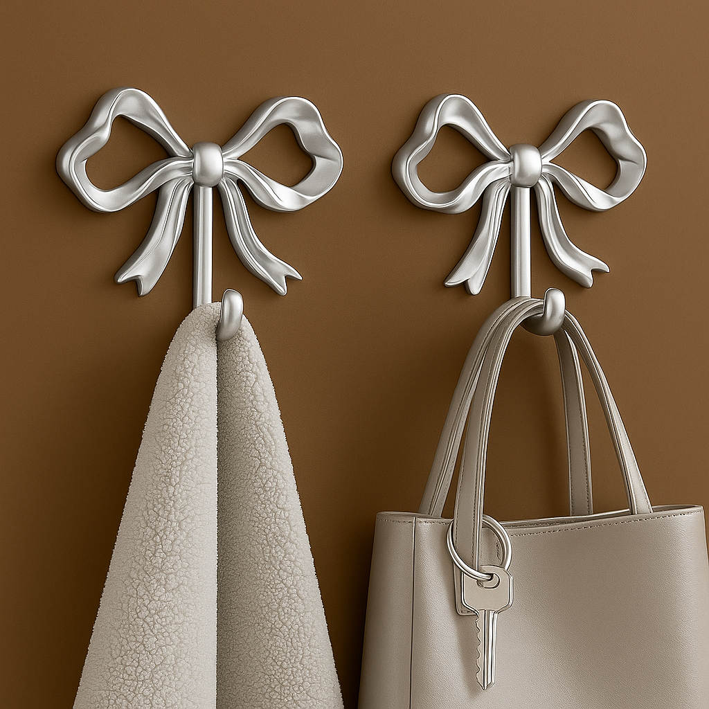 Bowknot Wall Hook – Decorative Towel Holder for Home & Bathroom