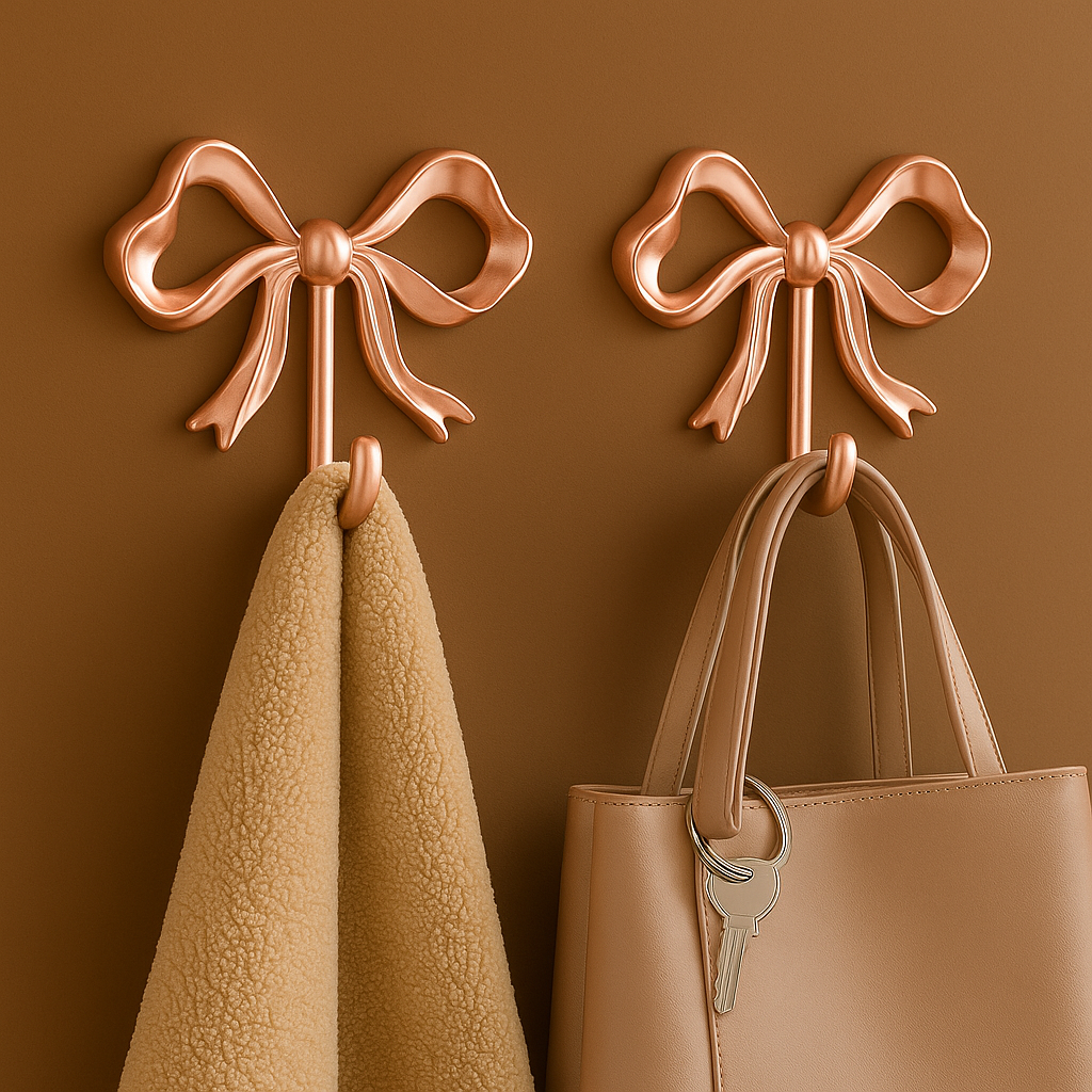 Bowknot Wall Hook – Decorative Towel Holder for Home & Bathroom