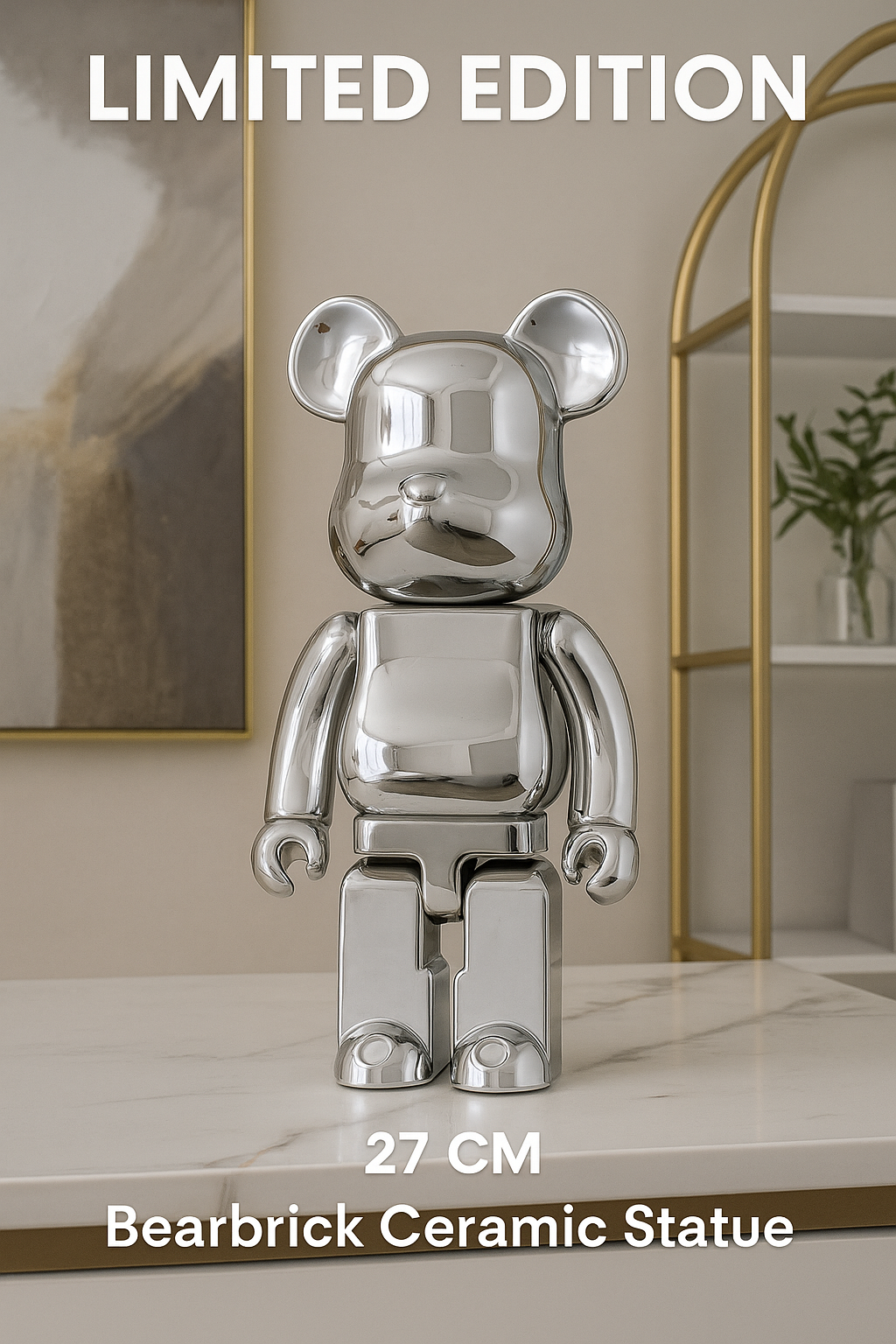 Aesthetic Ceramic Bearbrick Statue – Colorful Modern Home Decor Figure (17/27cm)