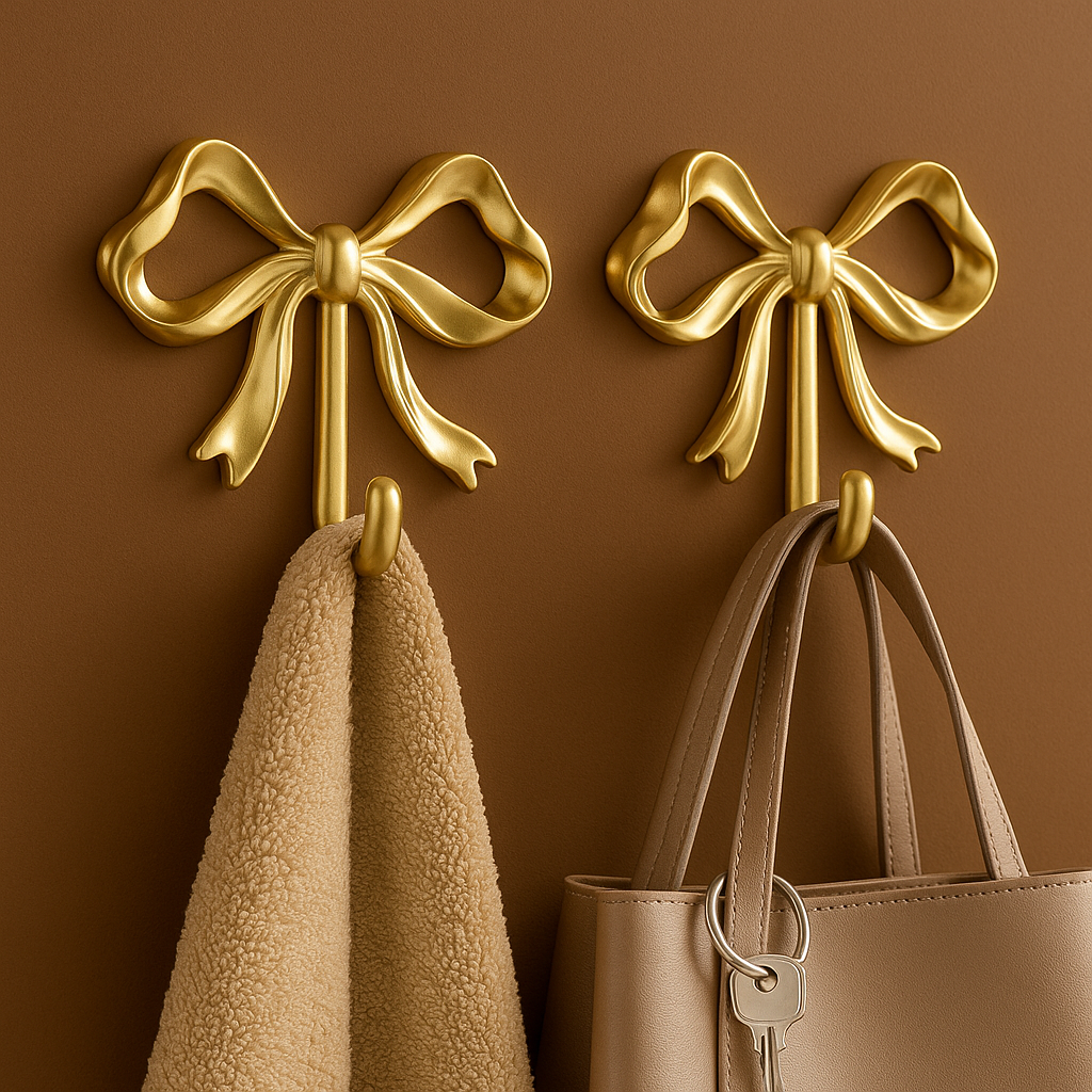 Bowknot Wall Hook – Decorative Towel Holder for Home & Bathroom
