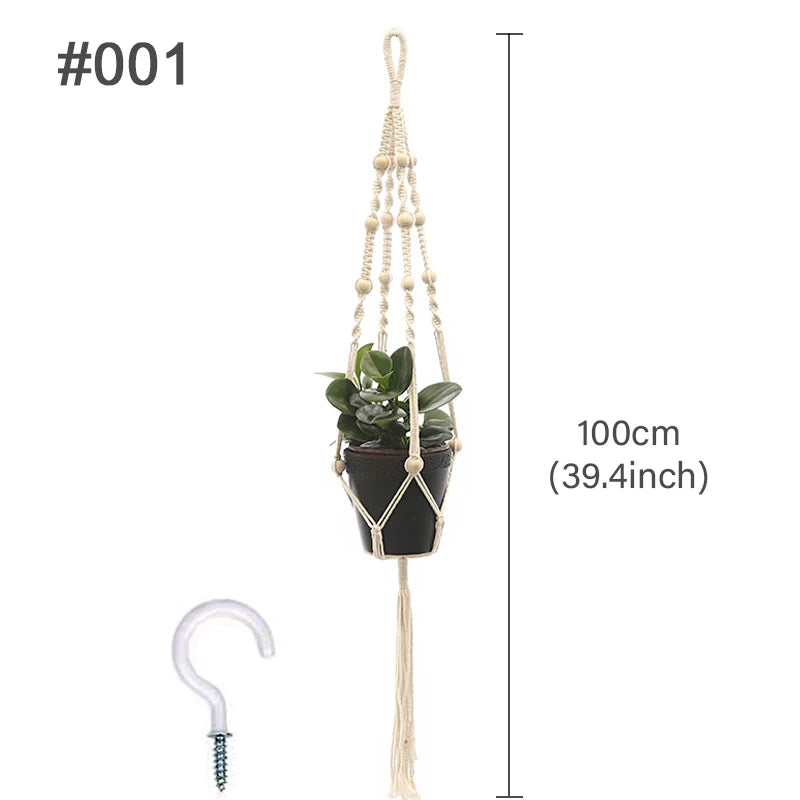Handmade Macrame Hanging Plant Holder – Boho Flower Pot Hanger for Indoor & Outdoor Decor