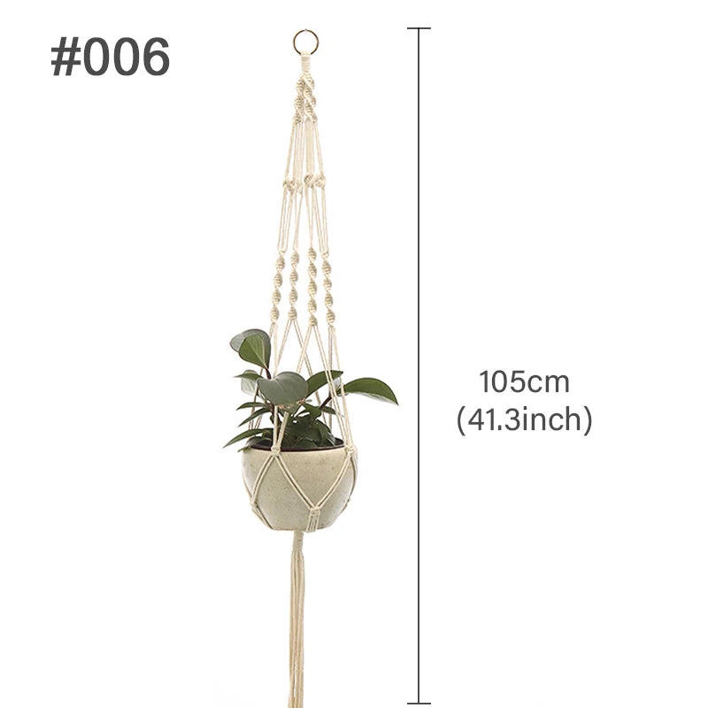 Handmade Macrame Hanging Plant Holder – Boho Flower Pot Hanger for Indoor & Outdoor Decor