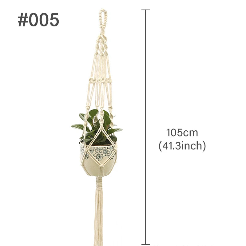 Handmade Macrame Hanging Plant Holder – Boho Flower Pot Hanger for Indoor & Outdoor Decor