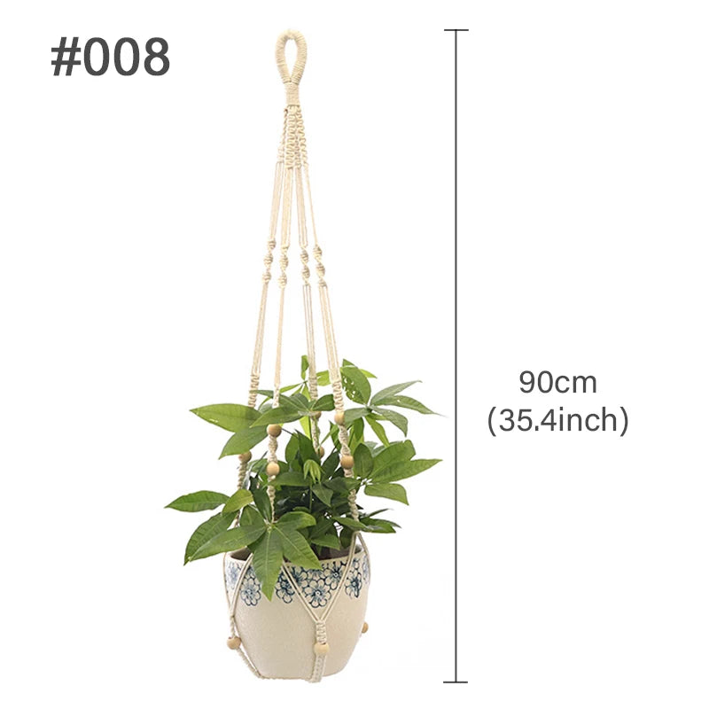 Handmade Macrame Hanging Plant Holder – Boho Flower Pot Hanger for Indoor & Outdoor Decor