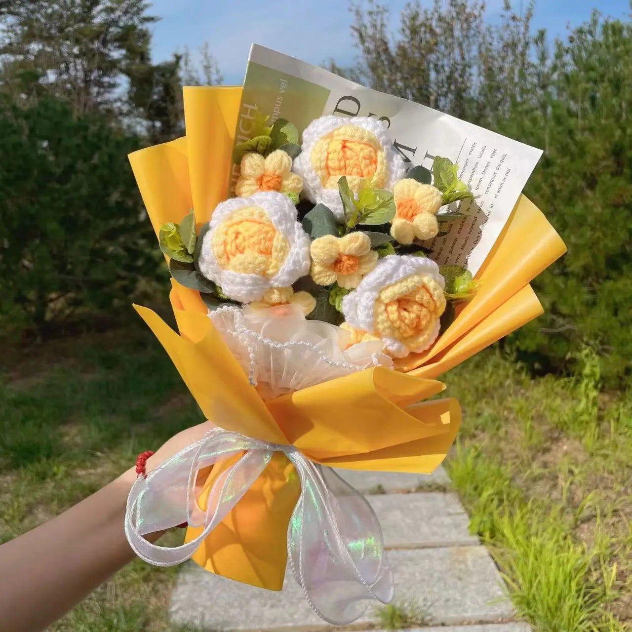 Handcrafted Knitted Flower Bouquet – Cozy Crochet Blooms for Gifting & Décor