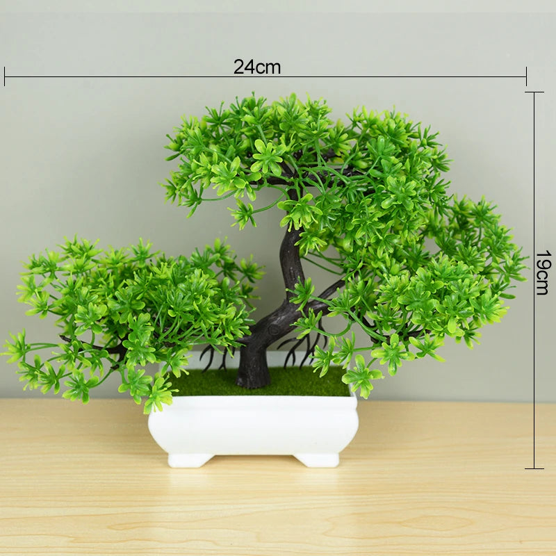 Artificial Pink Blossom Bonsai Tree – Decorative Faux Plant in White Ceramic Pot