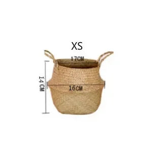 Handwoven Seaweed Wicker Basket – Multi-Use Boho Storage & Planter Basket (Various Sizes)
