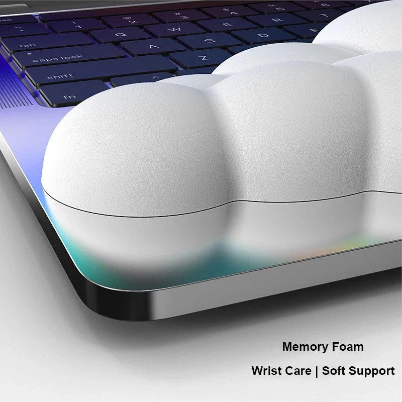 Cloud-Shaped Memory Foam Wrist Rest – Ergonomic Anti-Slip Keyboard & Mouse Pad Support