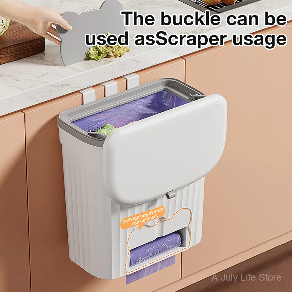 Mini Wall-Mounted Trash Bin β 8.5L/12L Compact Kitchen Wastebasket with Lid