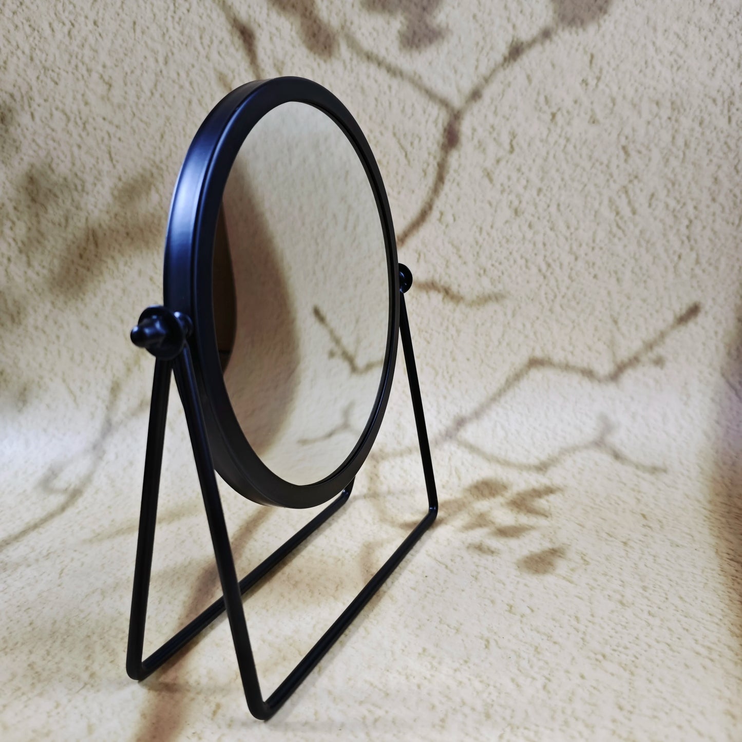 360° Rotating Gold Makeup Mirror – Elegant Iron Frame Vanity Mirror for Desk & Dressing Table