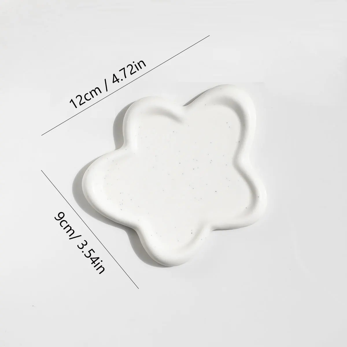 Modern Irregular Ceramic Jewelry Tray – Silver Oval Ring & Key Holder Dish for Vanity, Desk, or Gift