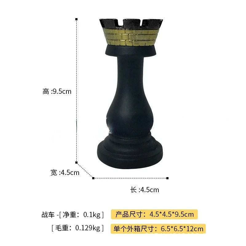 Luxury Resin Chess Figurine Set – King, Queen & Knight Decorative Sculptures for Home & Office