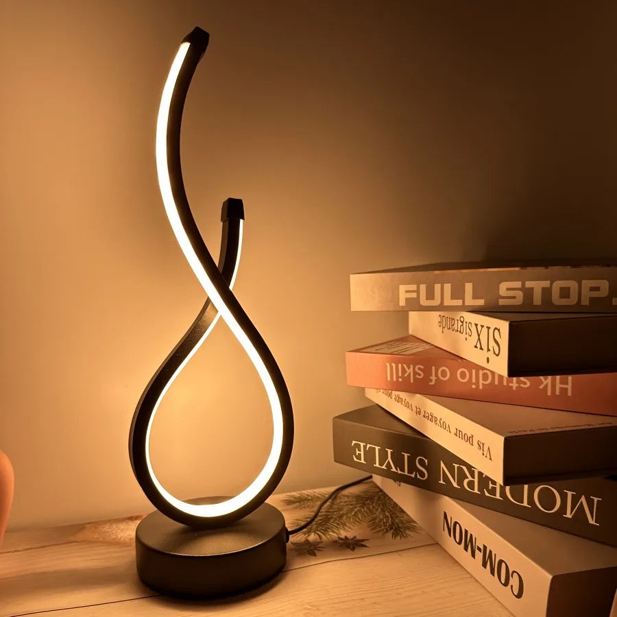 Loop LED Table Lamp – Tricolor Light for Cozy Bedroom or Café Corner