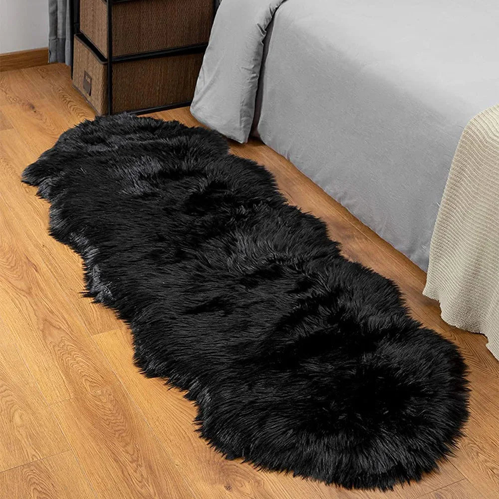 Soft Sheepskin Rug – Fluffy Faux Fur Carpet for Bedroom, Sofa & Living Room