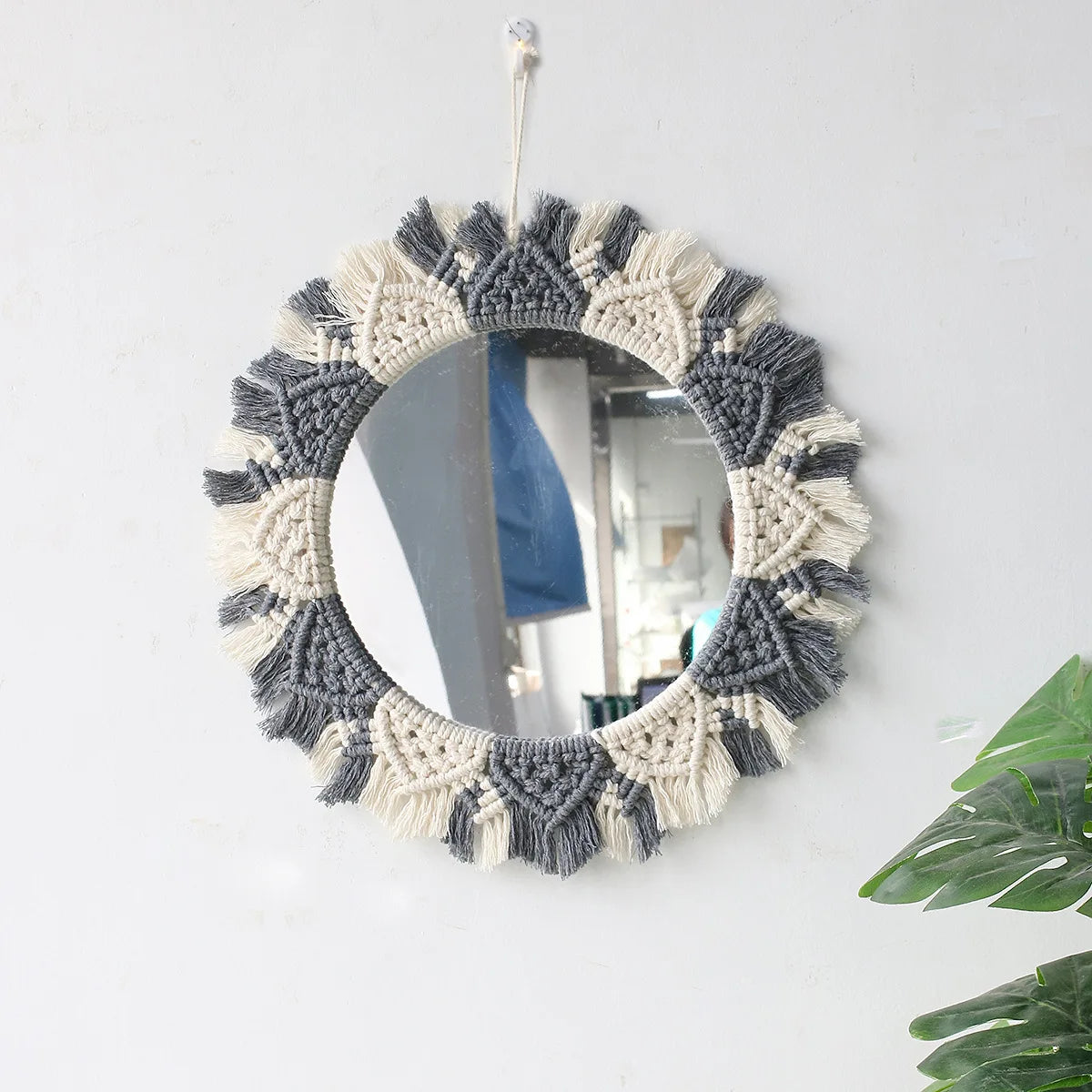 Boho Macrame Wall Mirror β Handmade Hanging Decor for Bedroom & Nursery