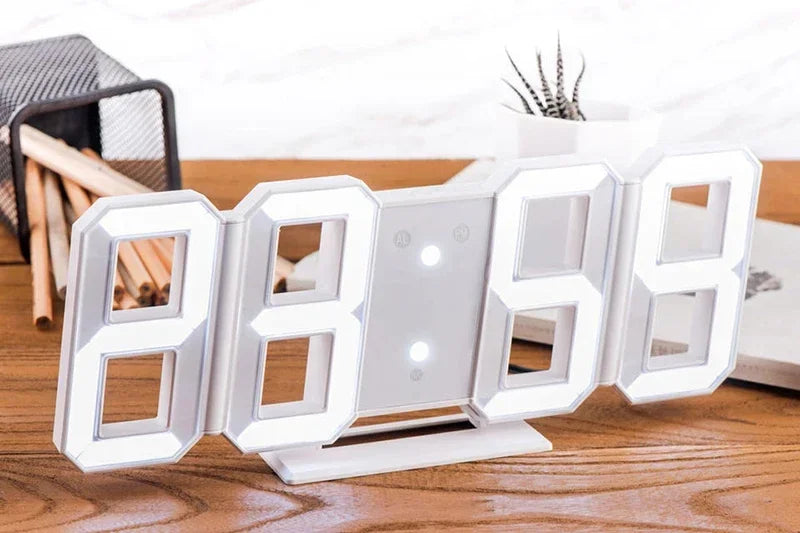 3D LED Digital Alarm Clock with Time, Date & Temperature – Modern Wall & Desk Display