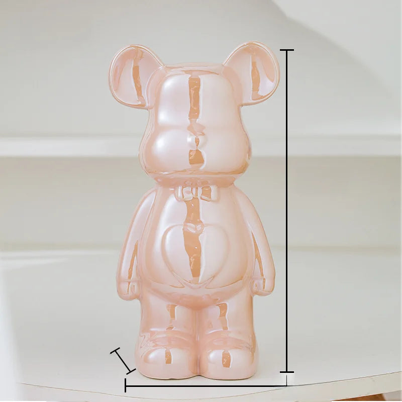 Aesthetic Ceramic Bearbrick Statue – Colorful Modern Home Decor Figure (17/27cm)