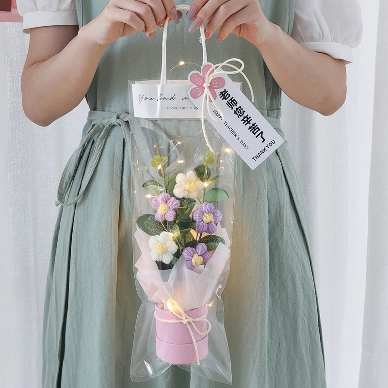Crochet LED Flower Bouquet – Handmade Graduation & Wedding Gift