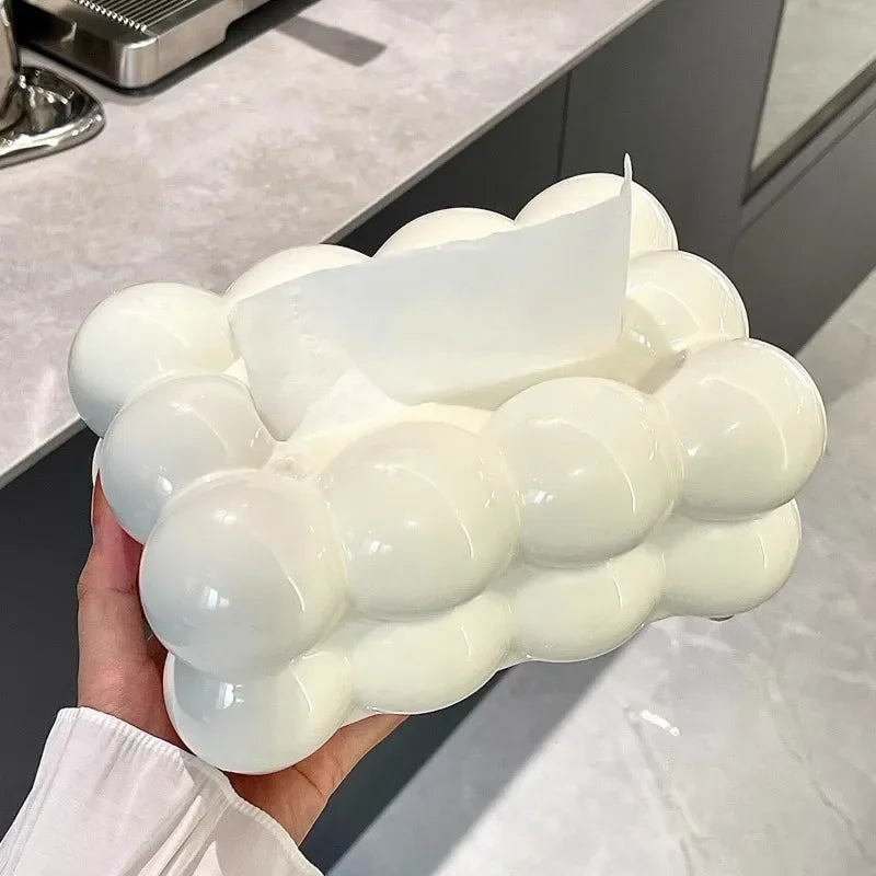 Cloud Bubble Tissue Box – Modern Decorative Napkin Holder for Home