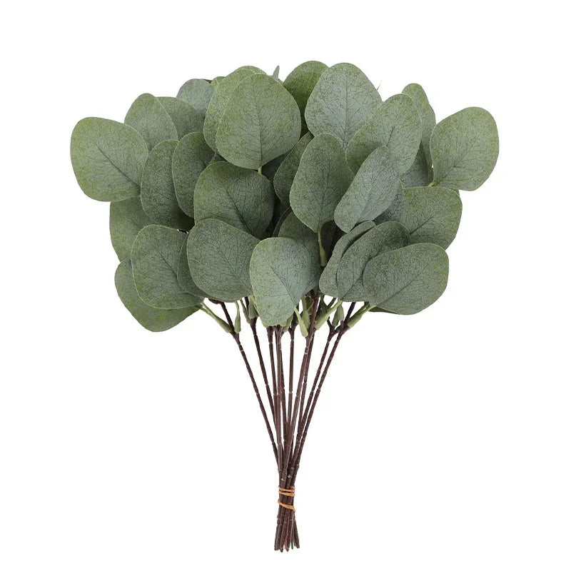 20PCS Artificial Eucalyptus Stems – Silver Dollar Leaf Picks for Bouquets & DIY Floral Decor