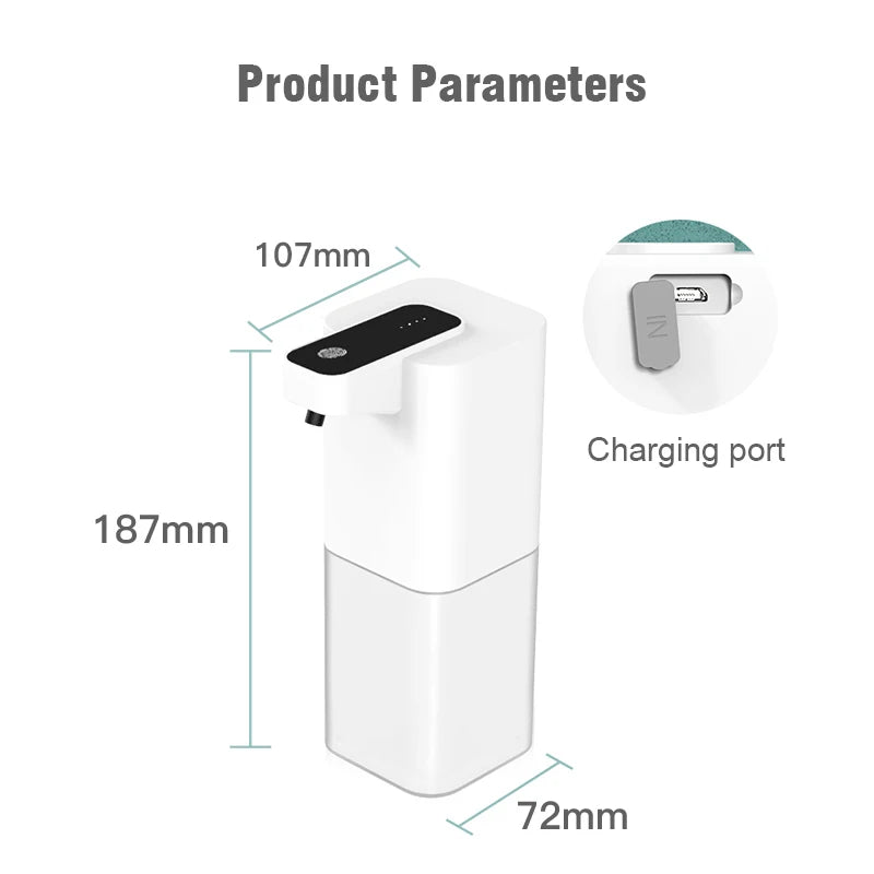Smart Touchless Foam Soap Dispenser – 400mL, USB Rechargeable (White)