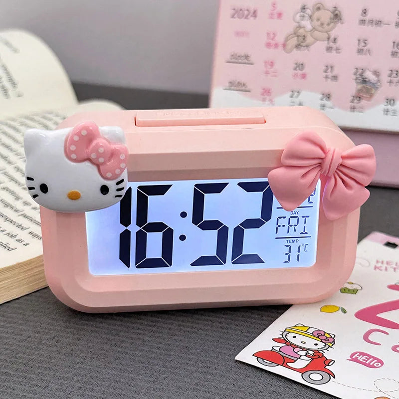 Hello Kitty Digital Alarm Clock – Cute DIY LED Mini Clock for Dorms & Desks