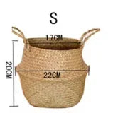Handwoven Seaweed Wicker Basket – Multi-Use Boho Storage & Planter Basket (Various Sizes)