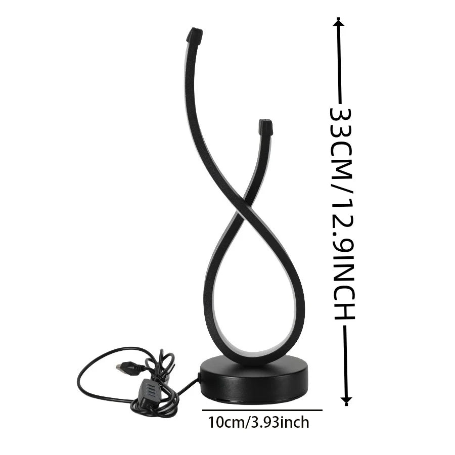 Loop LED Table Lamp – Tricolor Light for Cozy Bedroom or Café Corner