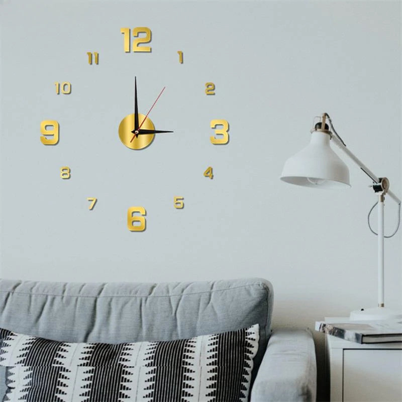 Minimalist Frameless DIY Wall Clock – Silent Modern Wall Décor for Home, Office, Bedroom