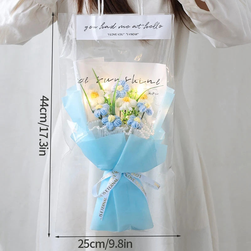 Crochet LED Flower Bouquet – Handmade Graduation & Wedding Gift