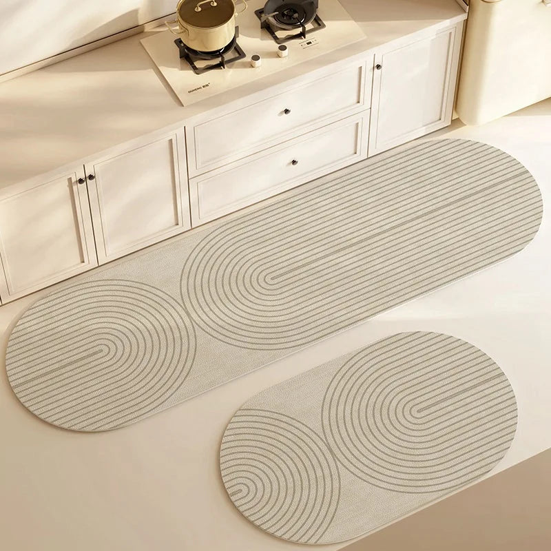 Modern Diatomite Kitchen & Bathroom Mat Set – Super Absorbent, Anti-Slip, Washable (Multiple Sizes)