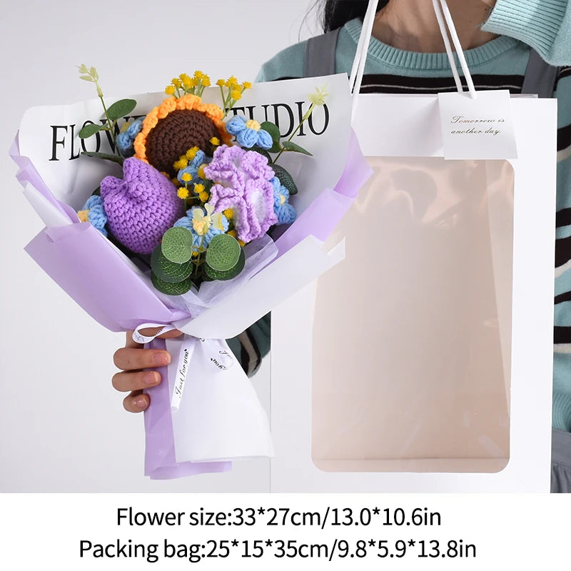 Crochet LED Flower Bouquet – Handmade Graduation & Wedding Gift