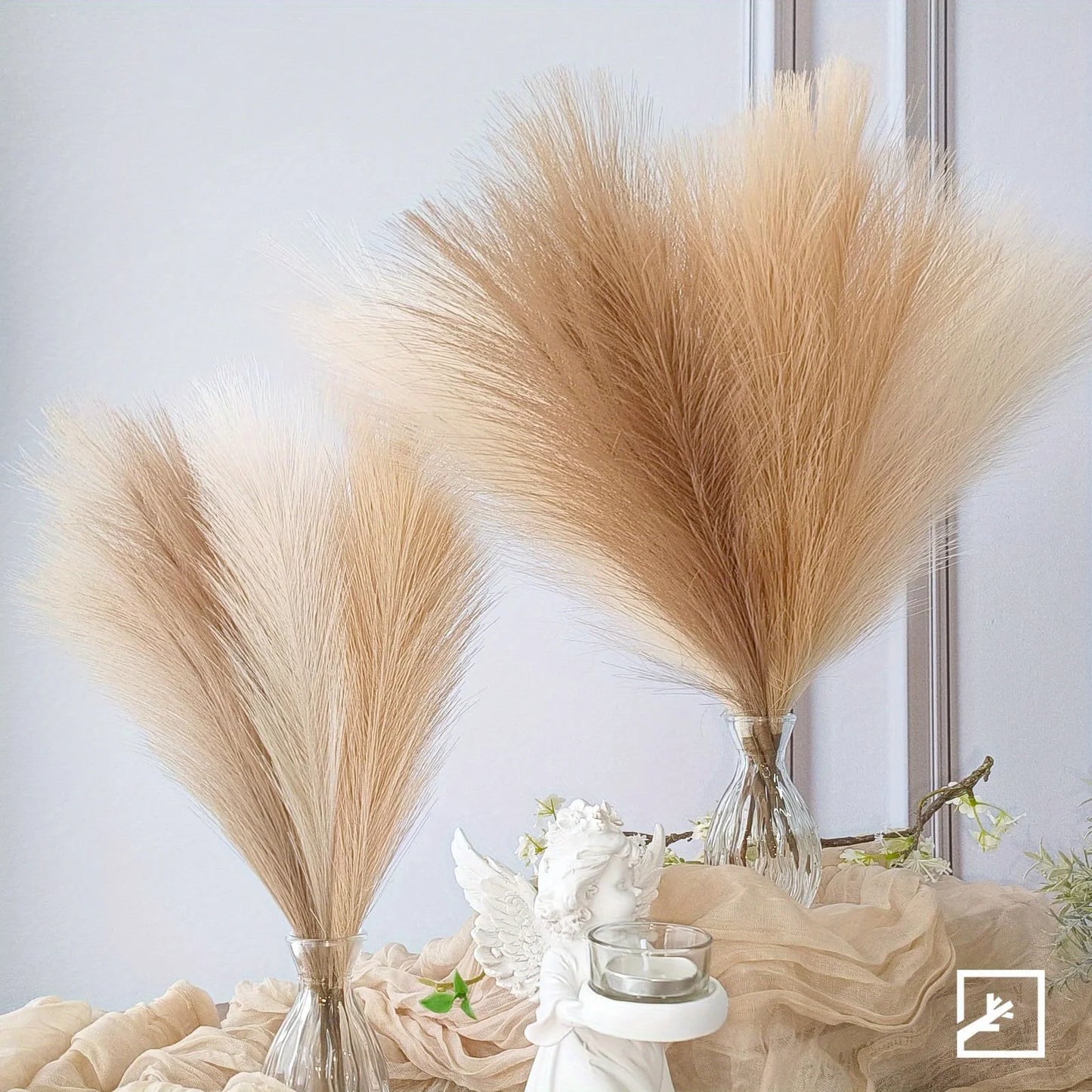 Boho 6PCS Artificial Pampas Grass – Elegant Faux Floral Decor for Vases, Weddings & Home Styling