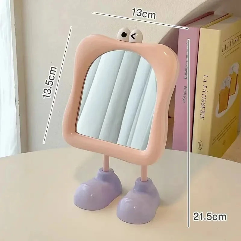 Cute Big Feet Desktop Mirror β Adorable Standing Makeup Mirror for Dorm or Vanity