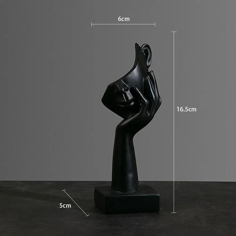 Abstract Resin Face Sculpture – Nordic Style Desktop Art Figurine for Home & Office Decor