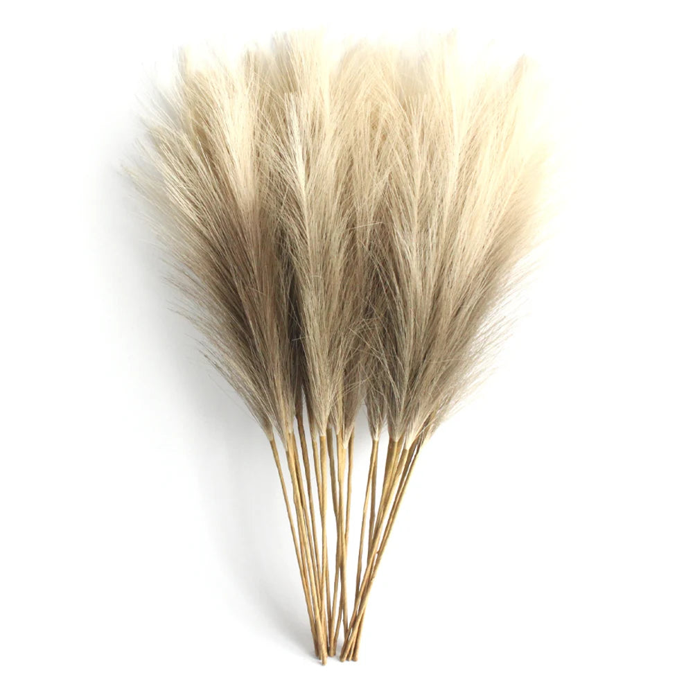 Boho 6PCS Artificial Pampas Grass – Elegant Faux Floral Decor for Vases, Weddings & Home Styling