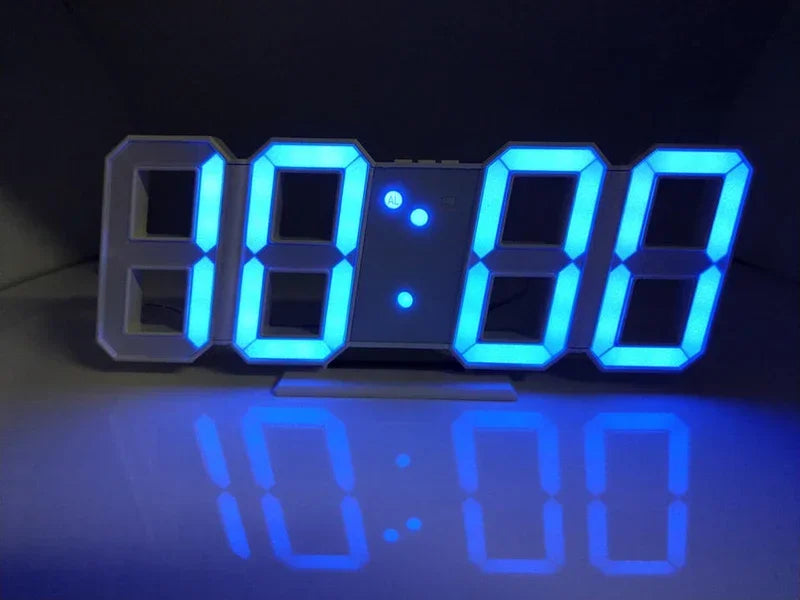 3D LED Digital Alarm Clock with Time, Date & Temperature – Modern Wall & Desk Display