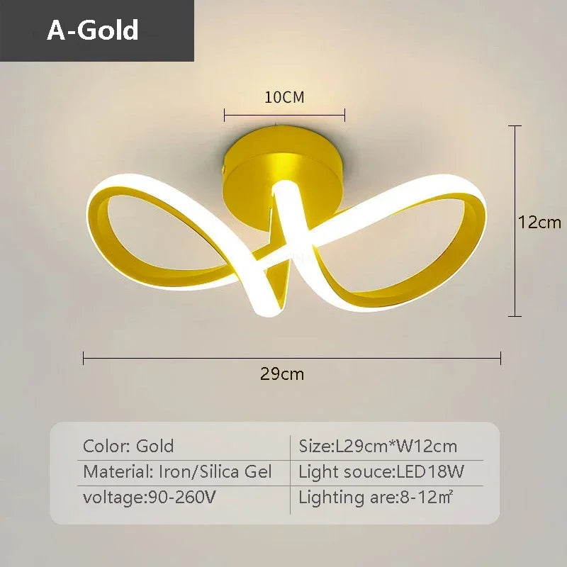 FlowLoop LED Ceiling Light β Minimalist Lighting for Hallways & Entryways