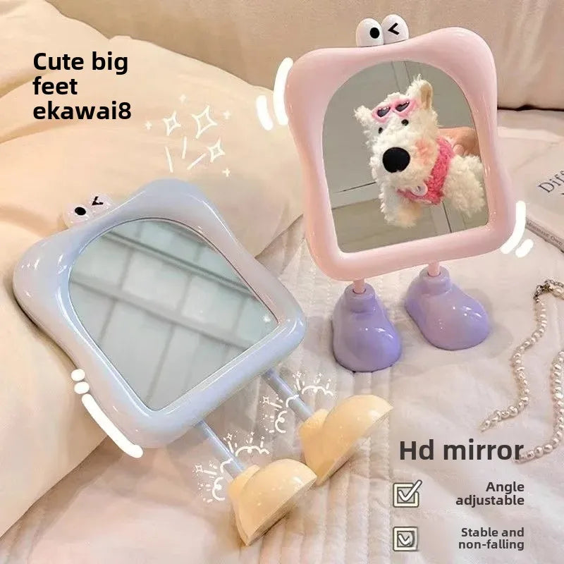 Cute Big Feet Desktop Mirror β Adorable Standing Makeup Mirror for Dorm or Vanity