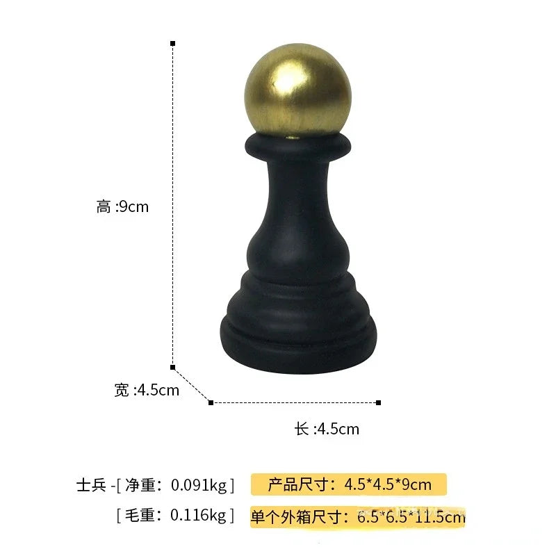 Luxury Resin Chess Figurine Set – King, Queen & Knight Decorative Sculptures for Home & Office