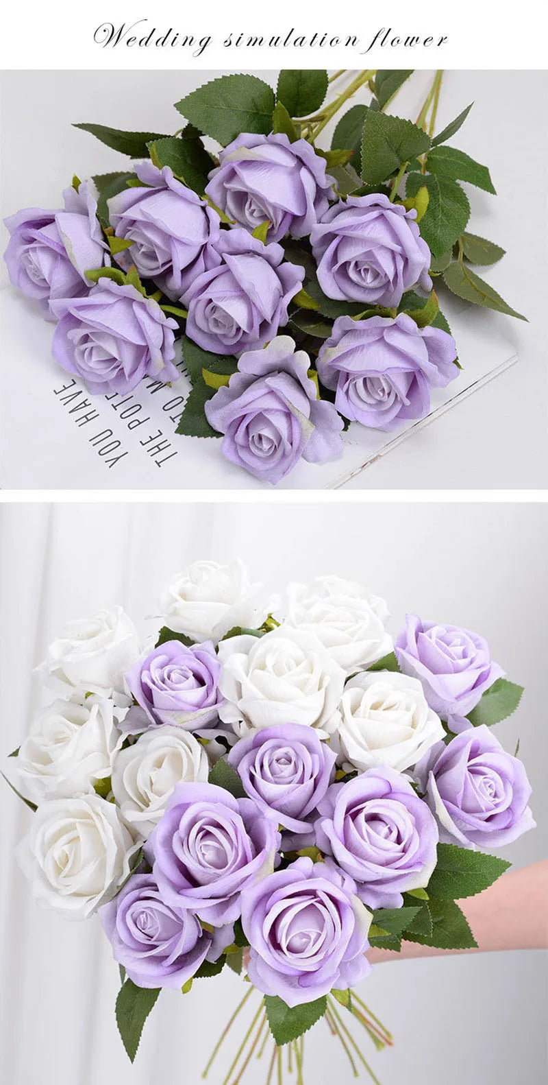 Realistic Artificial Rose Branch (3pcs) – Elegant Faux Flowers for Wedding & Home Decor