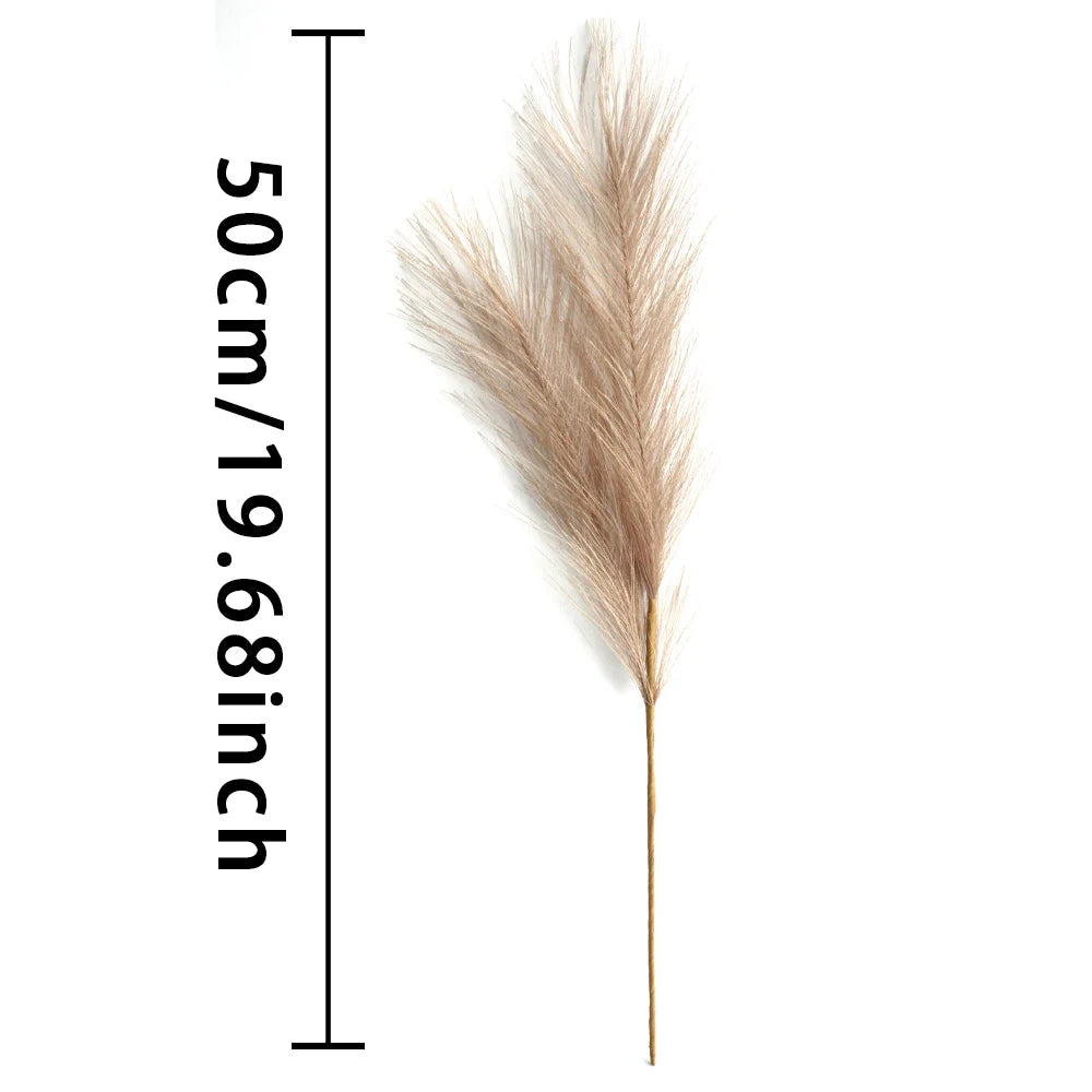 Boho 6PCS Artificial Pampas Grass – Elegant Faux Floral Decor for Vases, Weddings & Home Styling