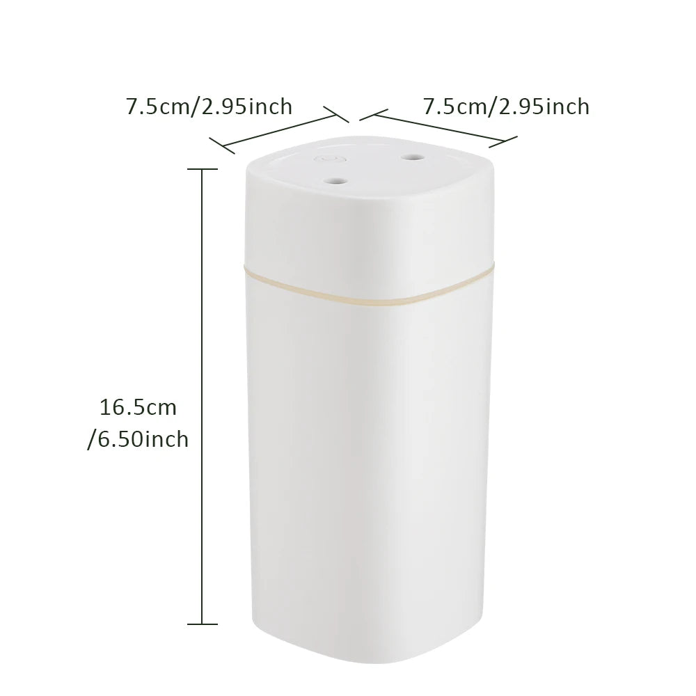 USB Cool Mist Humidifier – 600ml Portable Aromatherapy Diffuser with Night Light for Home & Car