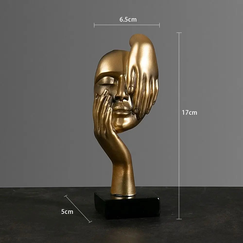 Abstract Resin Face Sculpture – Nordic Style Desktop Art Figurine for Home & Office Decor