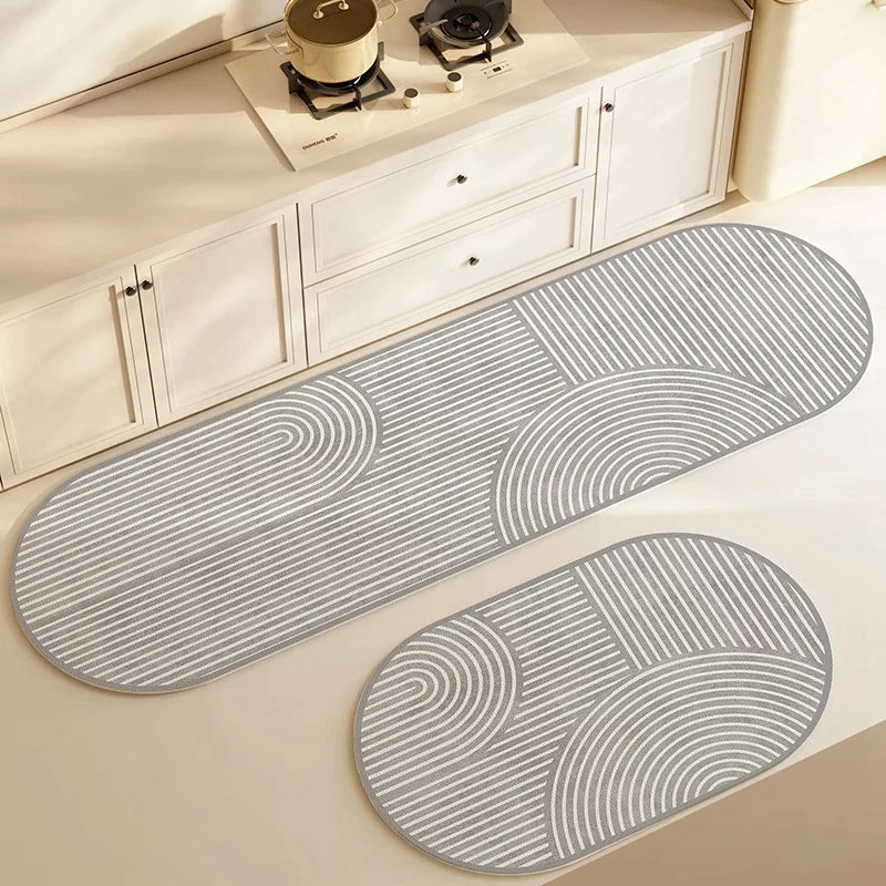 Modern Diatomite Kitchen & Bathroom Mat Set – Super Absorbent, Anti-Slip, Washable (Multiple Sizes)