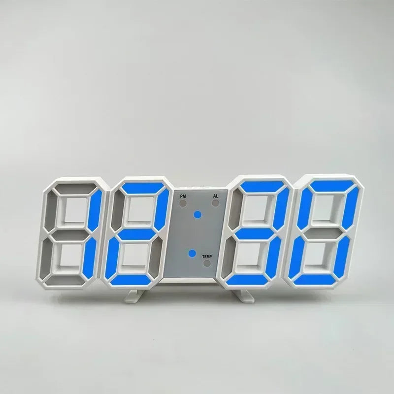 3D LED Digital Alarm Clock with Time, Date & Temperature – Modern Wall & Desk Display