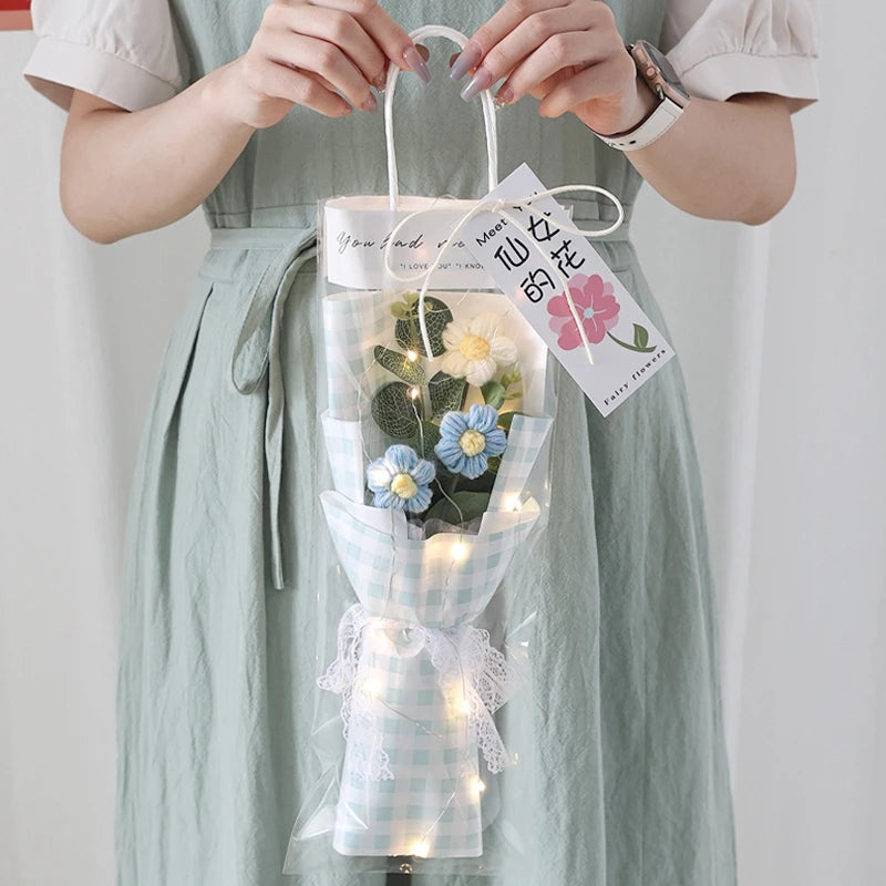 Crochet LED Flower Bouquet – Handmade Graduation & Wedding Gift