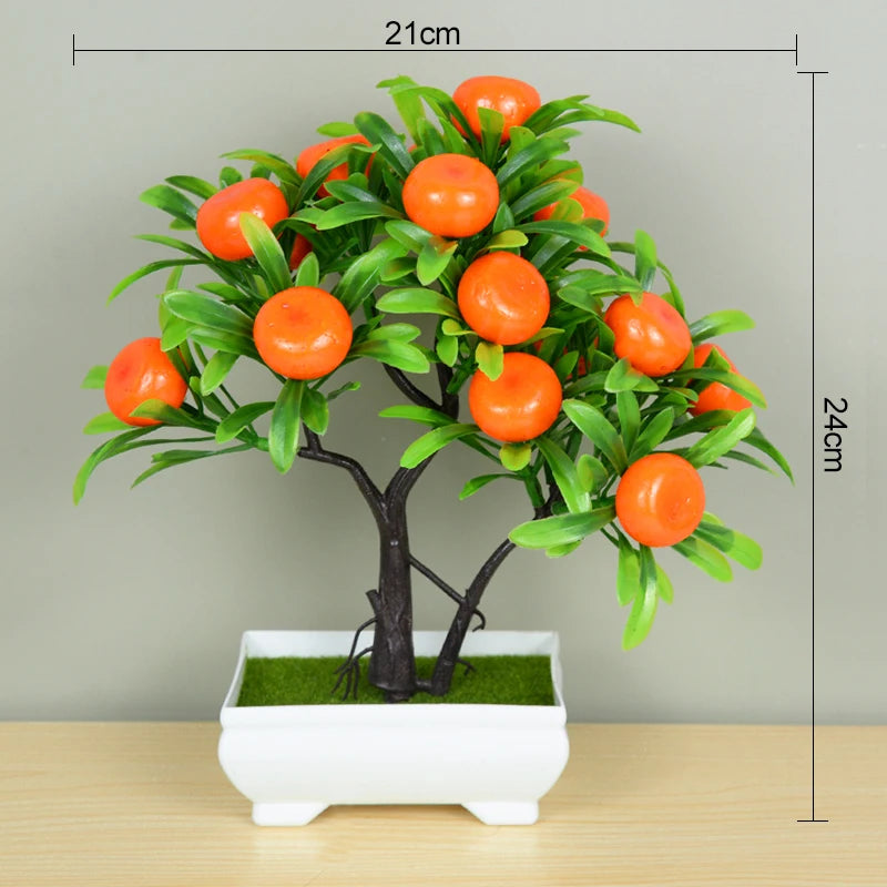 Artificial Pink Blossom Bonsai Tree – Decorative Faux Plant in White Ceramic Pot