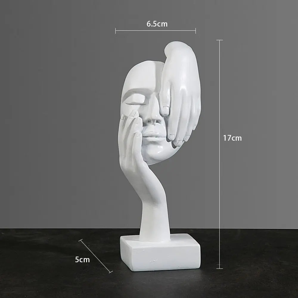 Abstract Resin Face Sculpture – Nordic Style Desktop Art Figurine for Home & Office Decor