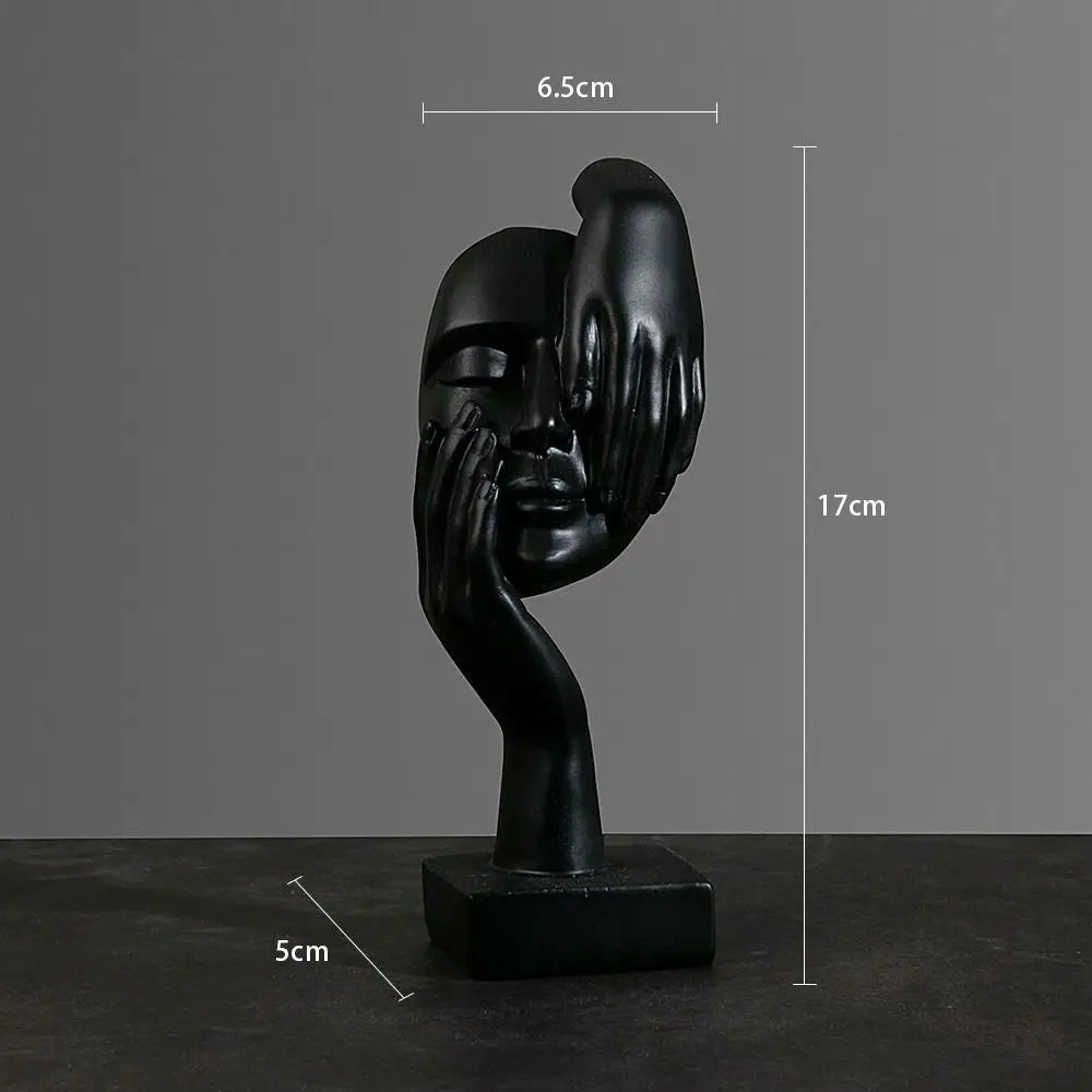 Abstract Resin Face Sculpture – Nordic Style Desktop Art Figurine for Home & Office Decor